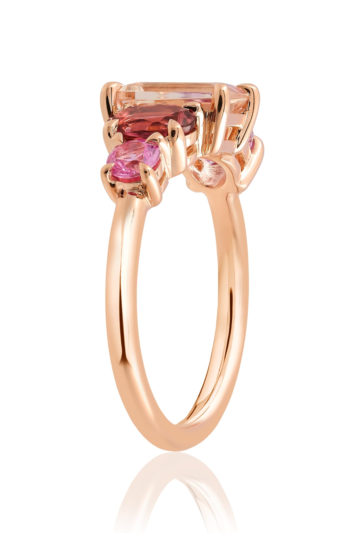 Multi Gemstone Dress Ring In Rose Gold from LeGassick.