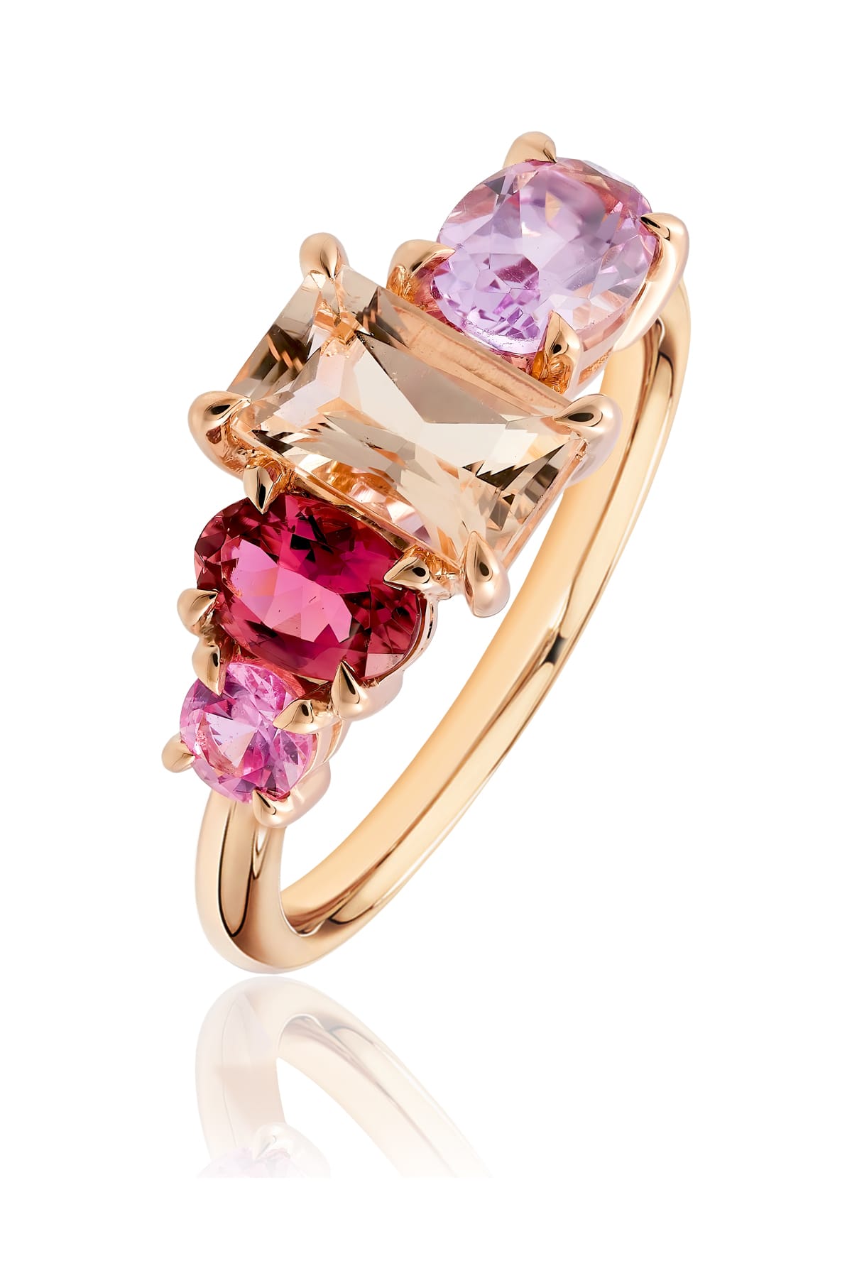 Multi Gemstone Dress Ring In Rose Gold from LeGassick.