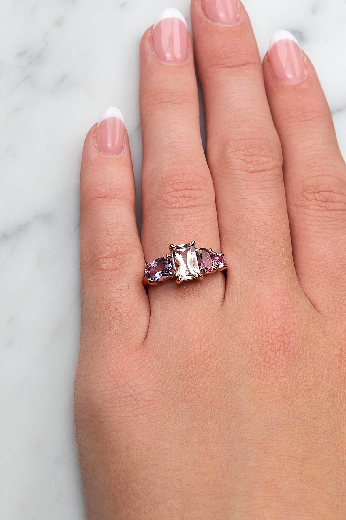 Multi Gemstone Dress Ring In Rose Gold from LeGassick.