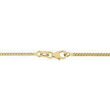 Gold chain necklace on a white background