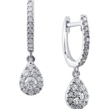 Diamond Set Drop Huggie Style Earrings In 18ct White Gold available from LeGassick Fine Jewellery, Gold Coast, Australia.