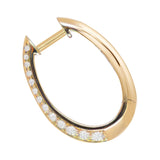 Diamond Set Oval Style Huggie Earrings In Yellow Gold available from LeGassick Fine Jewellery, Gold Coast, Australia.