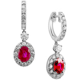 Ruby And Diamond Set Oval Drop Style Huggie Earrings available from LeGassick Fine Jewellery, Gold Coast, Australia.
