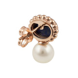 Freshwater Pearl & London Blue Topaz Drop Stud Earrings in 9ct Rose Gold from LeGassick.