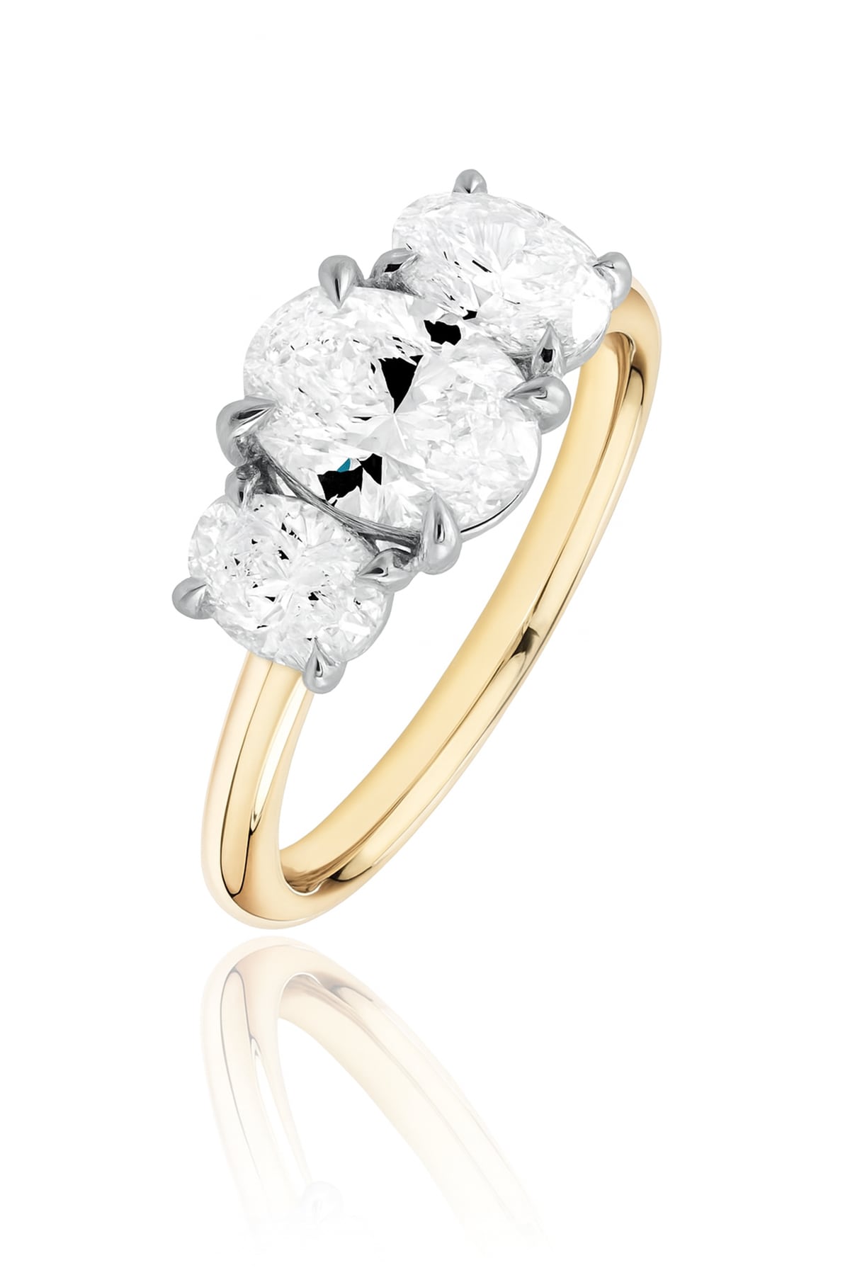 Rihanna.... 3.5 Carat Oval Lab Grown Diamond Trilogy Ring from The Madison Collection.