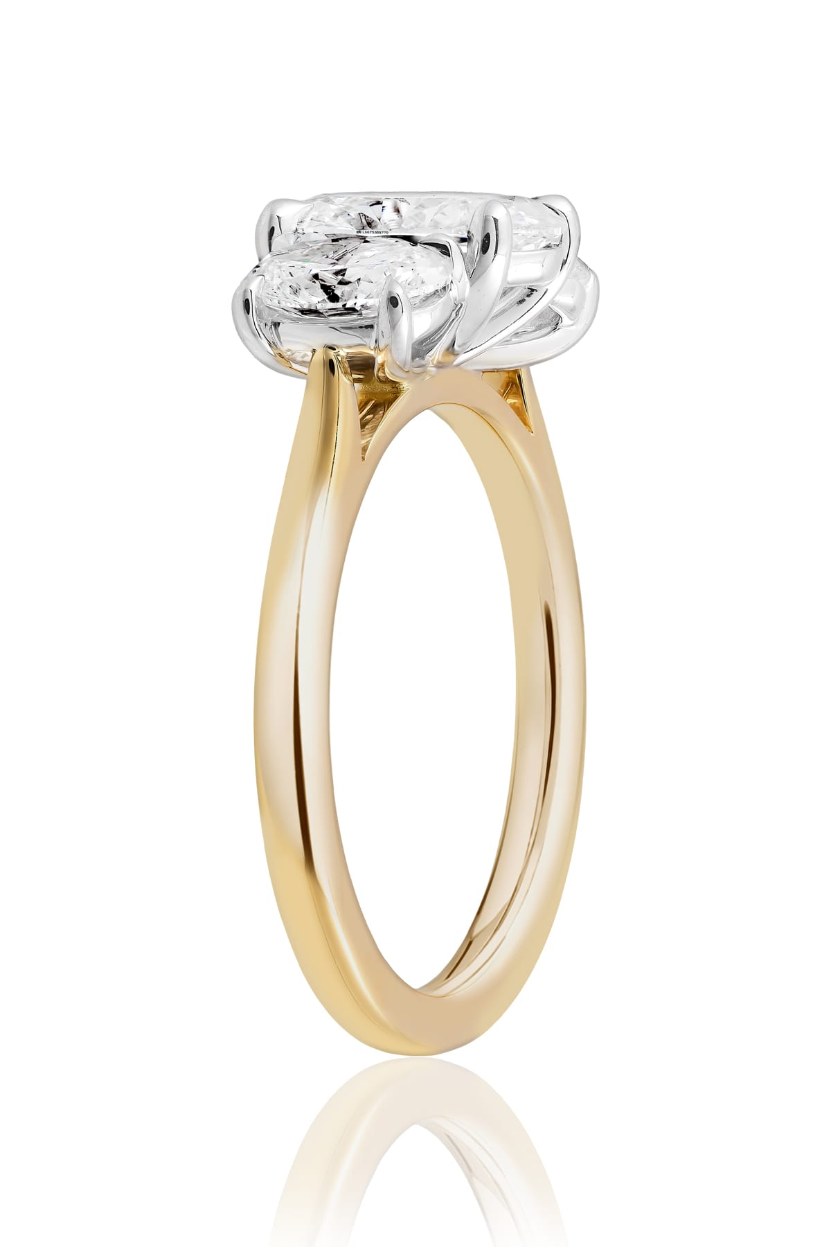 Rihanna.... 3.5 Carat Oval Lab Grown Diamond Trilogy Ring from The Madison Collection.
