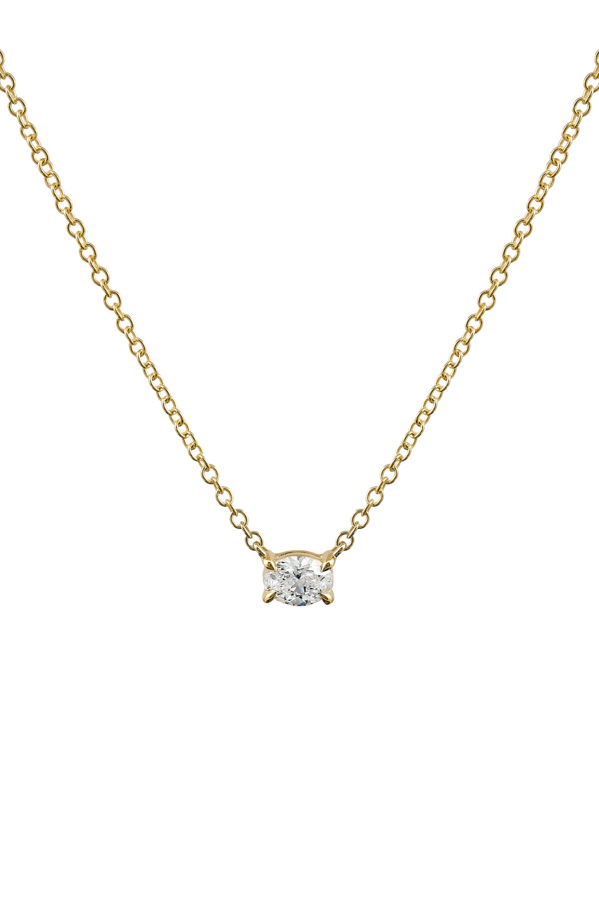 Lucy… 0.25ct Oval Lab Diamond Pendant With 9ct Gold Chain from The Madison Collection.