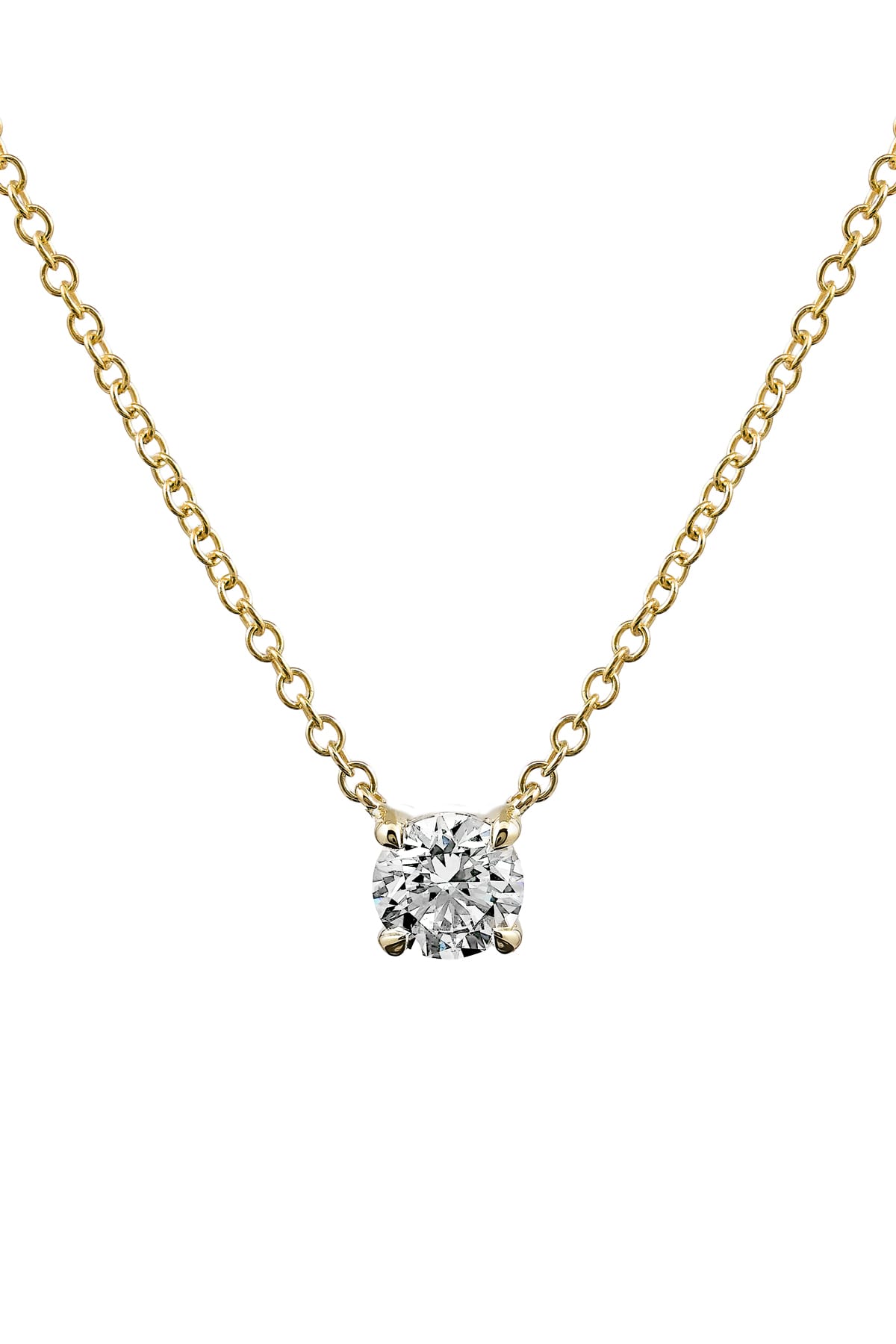 Gigi… 0.50ct Round Lab Diamond Pendant With 9ct Yellow Gold Chain from The Madison Collection.