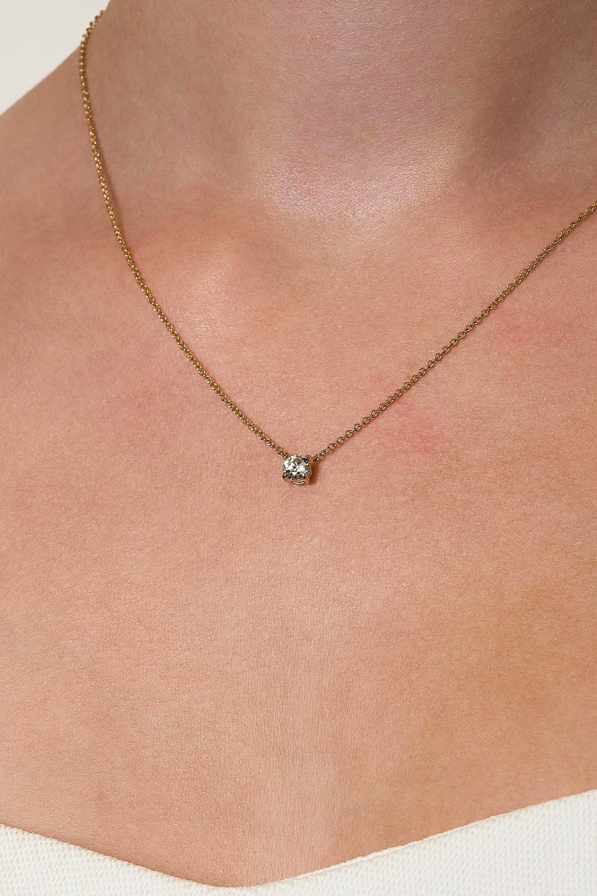 Gigi… 0.50ct Round Lab Diamond Pendant With 9ct Yellow Gold Chain from The Madison Collection.