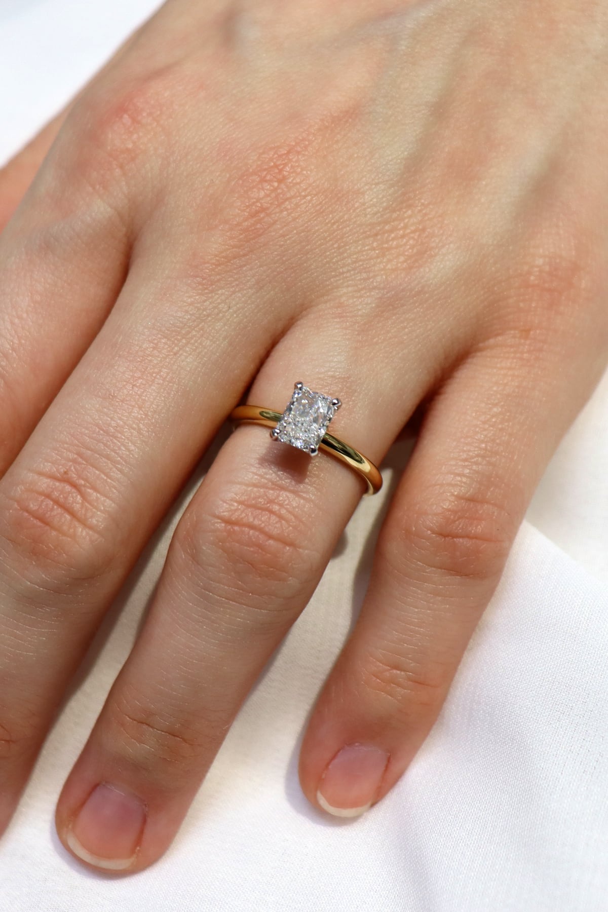 1 Carat Radiant Cut Diamond Solitaire Engagement Ring in 18k Gold from LeGassick Jewellery Gold Coast, Australia.