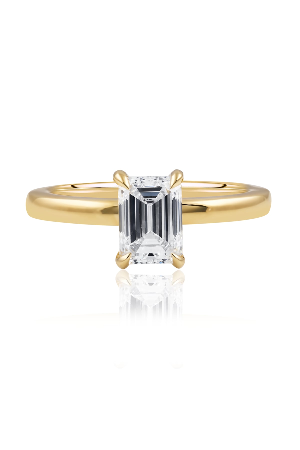 1.20 Carat Emerald Cut Diamond Set Solitaire Ring in 18k Yellow Gold from LeGassick Jewellery Gold Coast, Australia.