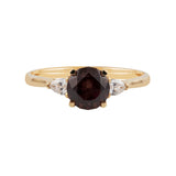 1.30ct Round Colour Changing Garnet and Diamond Ring set in 18ct Yellow Gold available at LeGassick Diamonds and Jewellery Gold Coast, Australia.