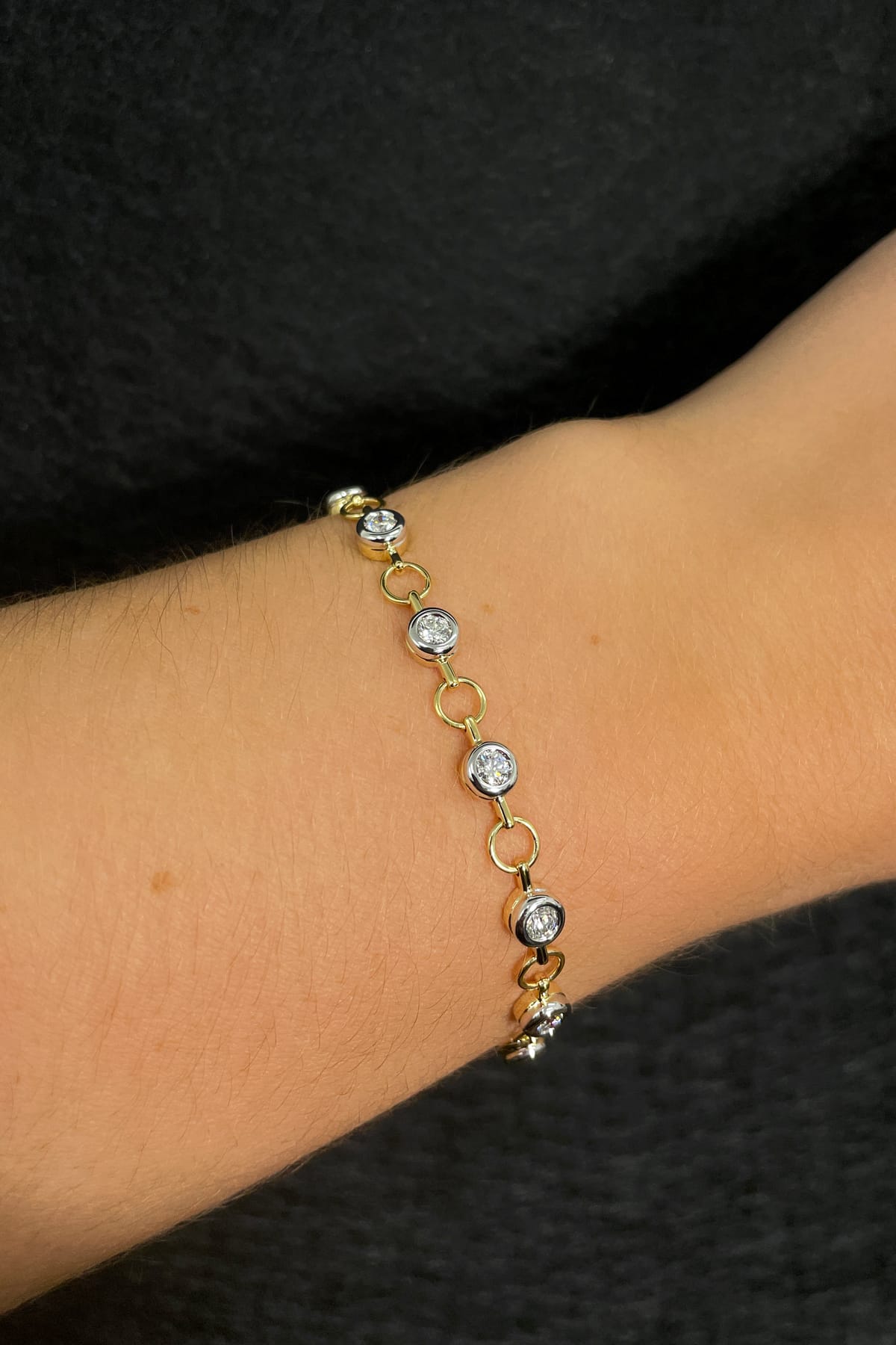 1.51ct Bezel Set Diamond Bracelet set in 18ct Yellow and White Gold available at LeGassick Diamonds and Jewellery Gold Coast, Australia.