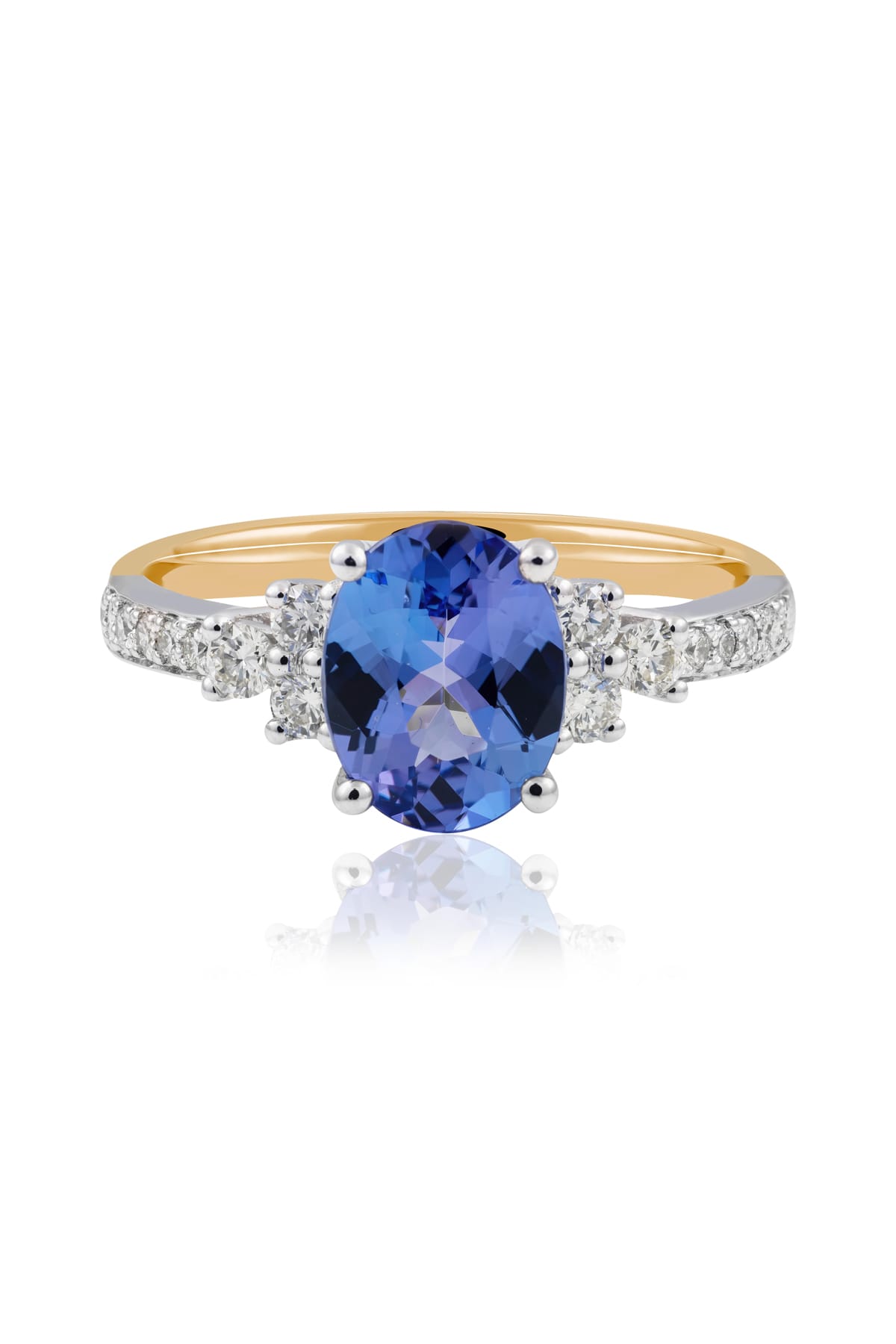 1.90ct Oval Tanzanite And Diamond Ring from LeGassick.