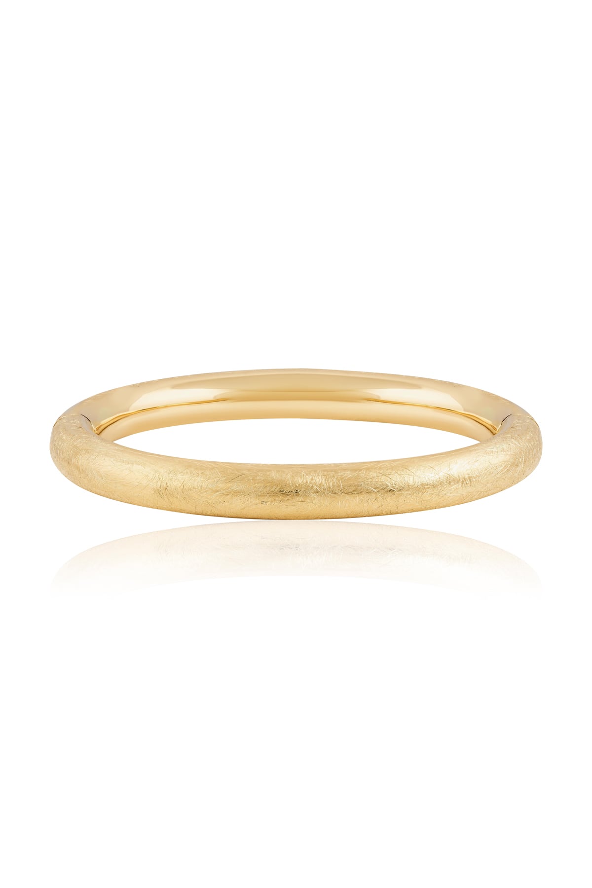 Italian Ice/Brushed Finish Designer Hinged Bangle from LeGassick Fine Jewellery, Gold Coast, Australia.