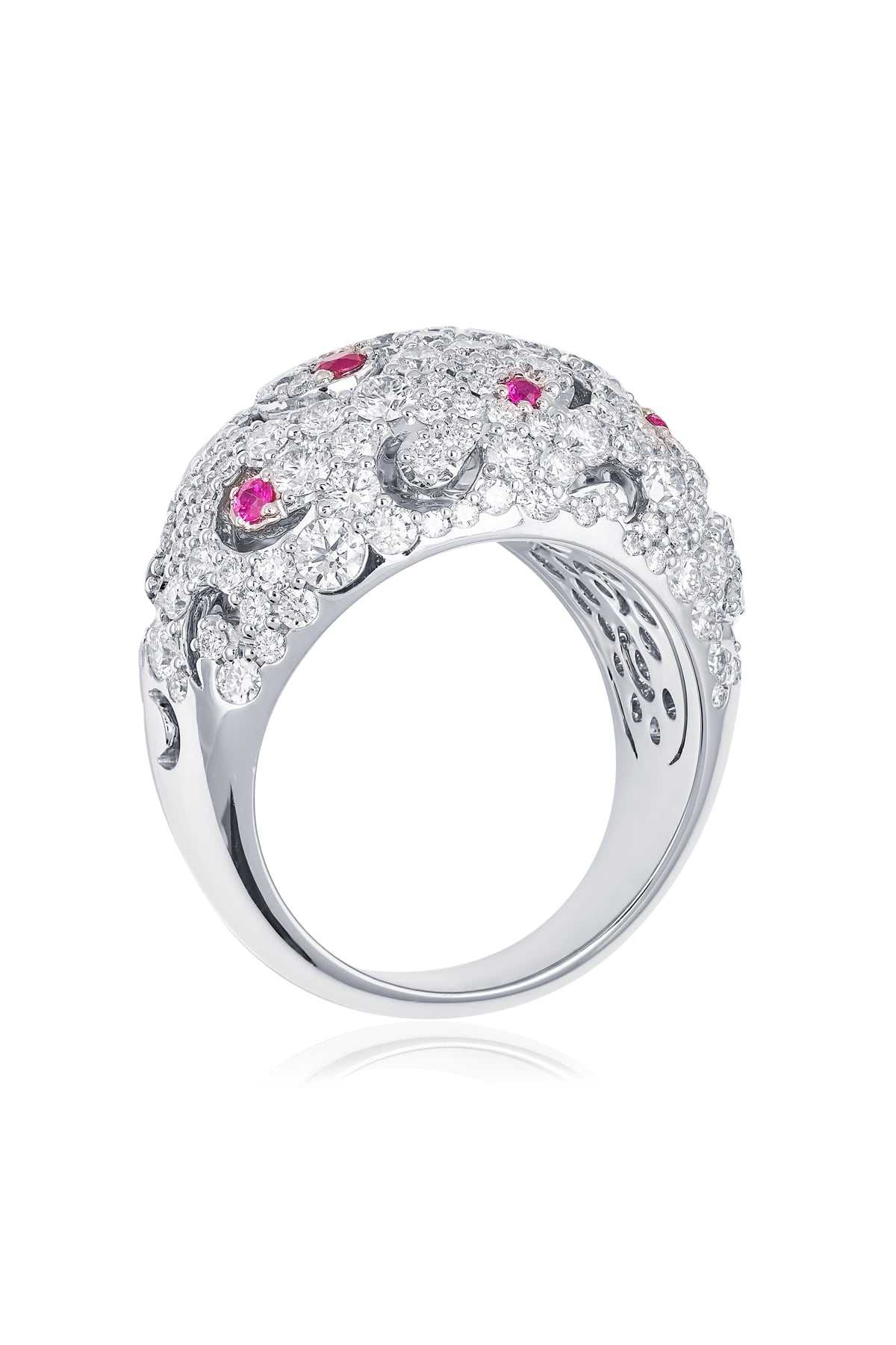 18 Carat Gold 2.95ct Diamond & Ruby Cocktail Ring from LeGassick Jewellery Gold Coast, Australia.