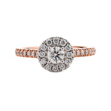 18 Carat Gold With 0.40 Carat Round Diamond Halo Engagement Ring available at LeGassick Diamonds and Jewellery Gold Coast, Australia.