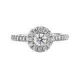 18 Carat Gold With 0.40 Carat Round Diamond Halo Engagement Ring available at LeGassick Diamonds and Jewellery Gold Coast, Australia.