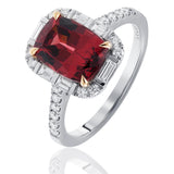 Malaya Garnet & Diamond Set Ring In 18K White & Rose Gold from LeGassick Fine Jewellery.
