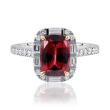 Malaya Garnet & Diamond Set Ring In 18K White & Rose Gold from LeGassick Fine Jewellery.