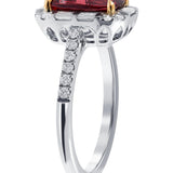 Malaya Garnet & Diamond Set Ring In 18K White & Rose Gold from LeGassick Fine Jewellery.