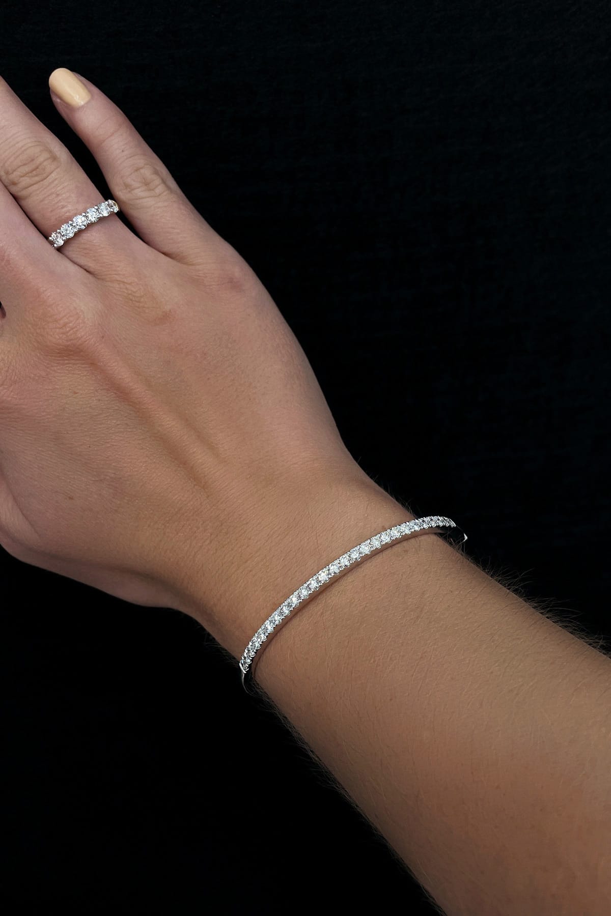 18 Carat White Gold Diamond Set Bangle available at LeGassick Diamonds and Jewellery Gold Coast, Australia.