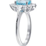 Aquamarine & Diamond Set Ring In 18ct White Gold from LeGassick Fine Jewellery.