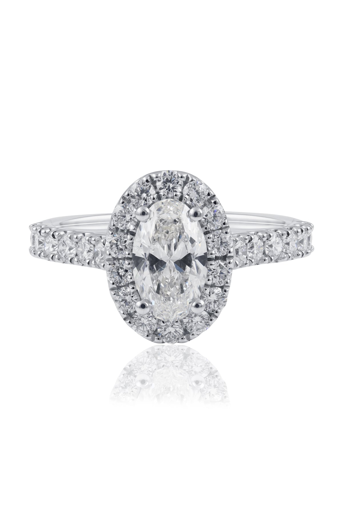 1 Carat Halo Diamond Ring In 18 Carat White Gold from LeGassick Jewellery, Gold Coast, Australia.