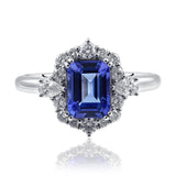 Tanzanite & Diamond Set Ring In 18 Carat White Gold from LeGassick Fine Jewellery.