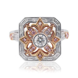 Diamond Ring with Pink Argyle Diamonds Set In 18ct White Gold & Rose Gold from LeGassick Jewellery, Gold Coast, Australia.