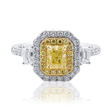 White and Yellow Gold Radiant Yellow Diamond Ring from LeGassick Jewellery, Gold Coast, Australia.