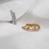 Yellow and white gold diamond huggie earrings from LeGassick, Gold Coast, Australia.