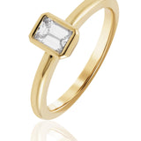 Yellow Gold 0.50 Carat Emerald Cut EVS1 Rubover Set Diamond Ring from LeGassick Jewellery, Gold Coast, Australia.