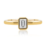 Yellow Gold 0.50 Carat Emerald Cut EVS1 Rubover Set Diamond Ring from LeGassick Jewellery, Gold Coast, Australia.