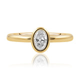 Yellow Gold 0.50ct Oval Cut FSI1 Rubover Set Diamond Ring from LeGassick Jewellery, Gold Coast, Australia.