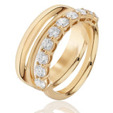 Diamond Set Split Ring In 18 Carat Yellow Gold available from LeGassick Fine Jewellery, Gold Coast, Australia. Showrooms at Pacific Fair and Runaway Bay Centre.