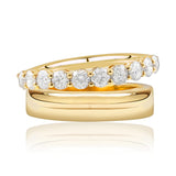 Diamond Set Split Ring In 18 Carat Yellow Gold available from LeGassick Fine Jewellery, Gold Coast, Australia. Showrooms at Pacific Fair and Runaway Bay Centre.