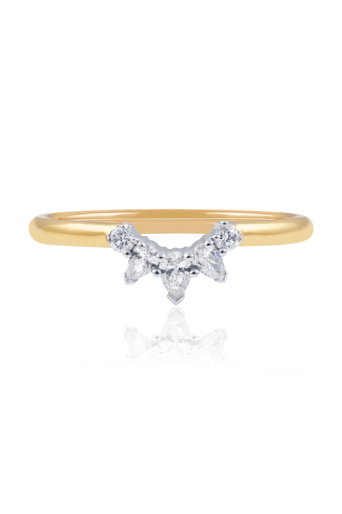 Fitted Diamond Wedder In 18 Carat Yellow & White Gold from LeGassick Jewellery, Gold Coast, Australia.