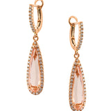 Rose Gold Drop Morganite Huggie Style Earrings from LeGassick Fine Jewellery, Gold Coast, Australia.