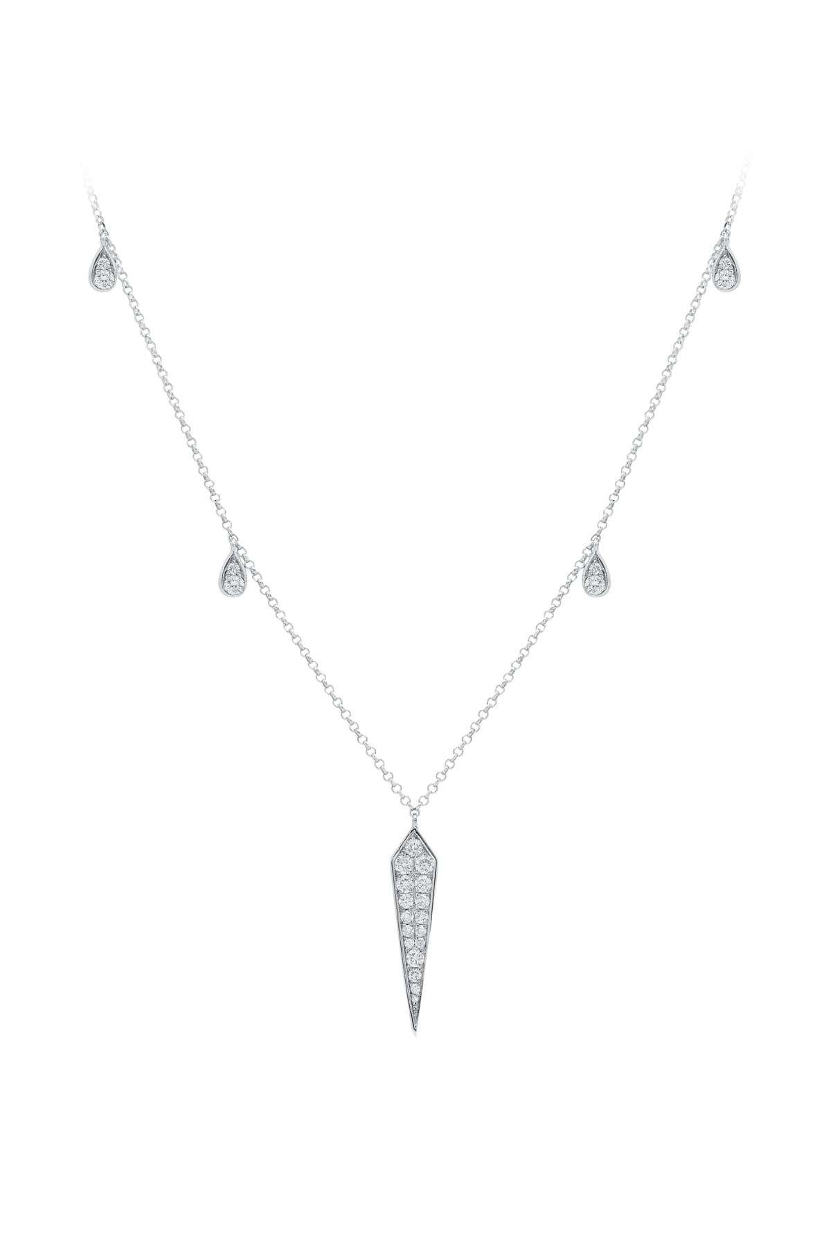 Teardrop Shaped Fancy Diamond Pendant In White Gold from LeGassick Jewellery Gold Coast.