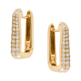 18 Carat Yellow Gold Pave Diamond Square Huggie Earrings from LeGassick Fine Jewellery, Gold Coast, Australia.