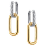 Yellow & White Gold Diamond Pave Drop Huggie Style Earrings from LeGassick Fine Jewellery, Gold Coast, Australia.