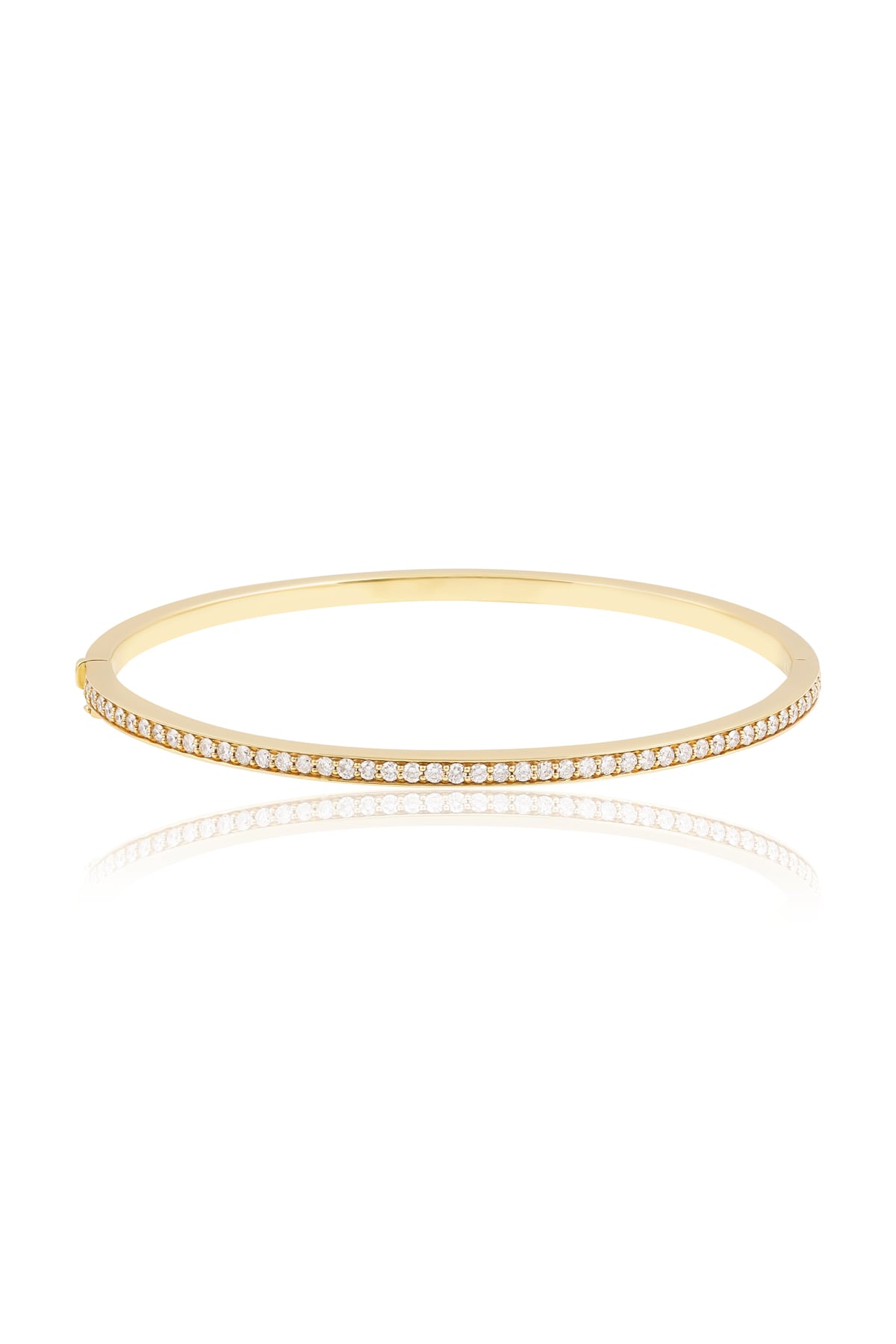 1 Carat Diamond Set Hinged Bangle In Yellow Gold from LeGassick Jewellery.