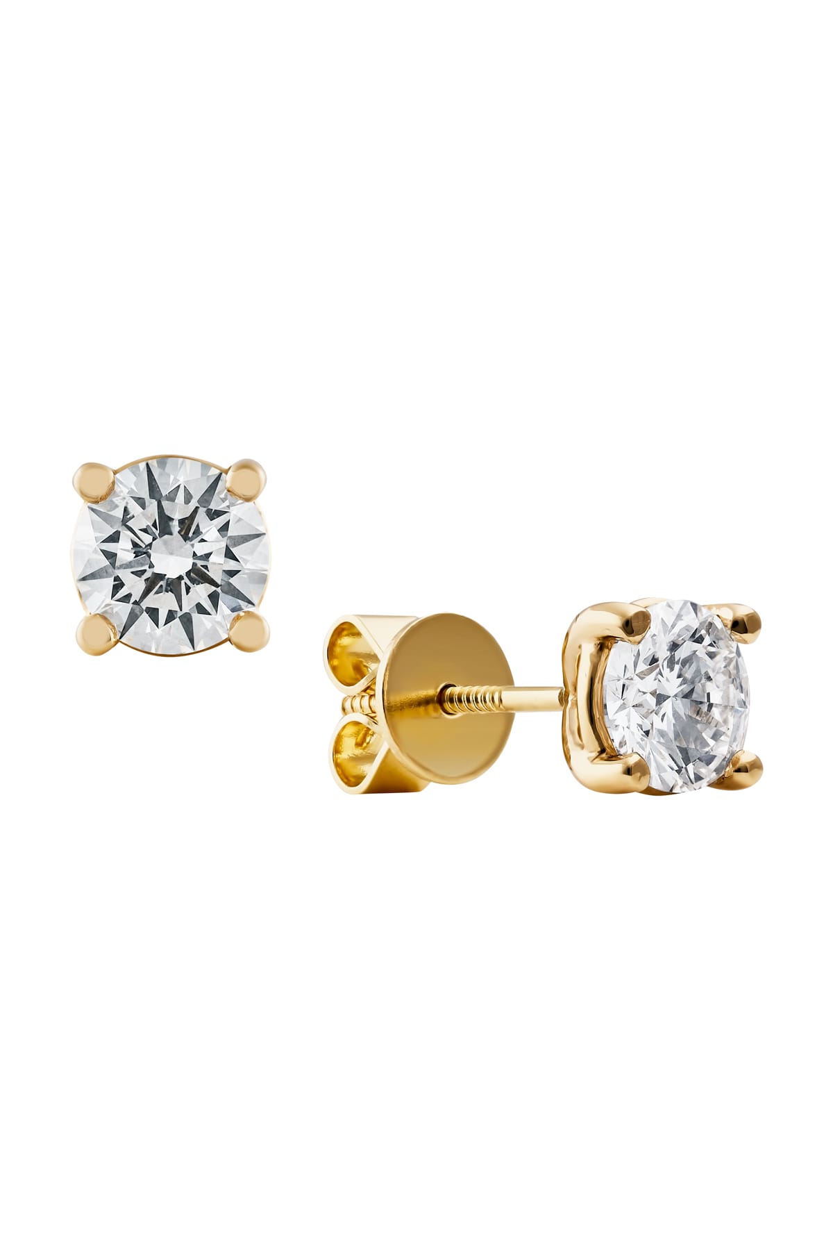 The Anna Diamond Studs… 2 Carat Lab Created Diamond Stud Earrings In Yellow Gold. Part of The Madison Collection and exclusive to LeGassick Jewellery.