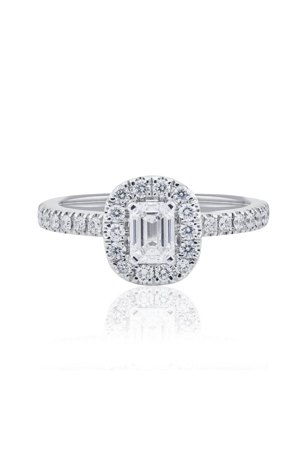 50 Point Emerald Cut Diamond Halo Ring from LeGassick.