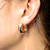 9 Carat Yellow Gold Thick Hoop Earrings from LeGassick Jewellery.