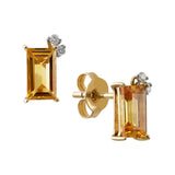 Citrine & Diamond Stud Earrings In 9 Carat Yellow Gold available from LeGassick Fine Jewellery, Gold Coast, Australia. Showrooms at Pacific Fair and Runaway Bay Centre.