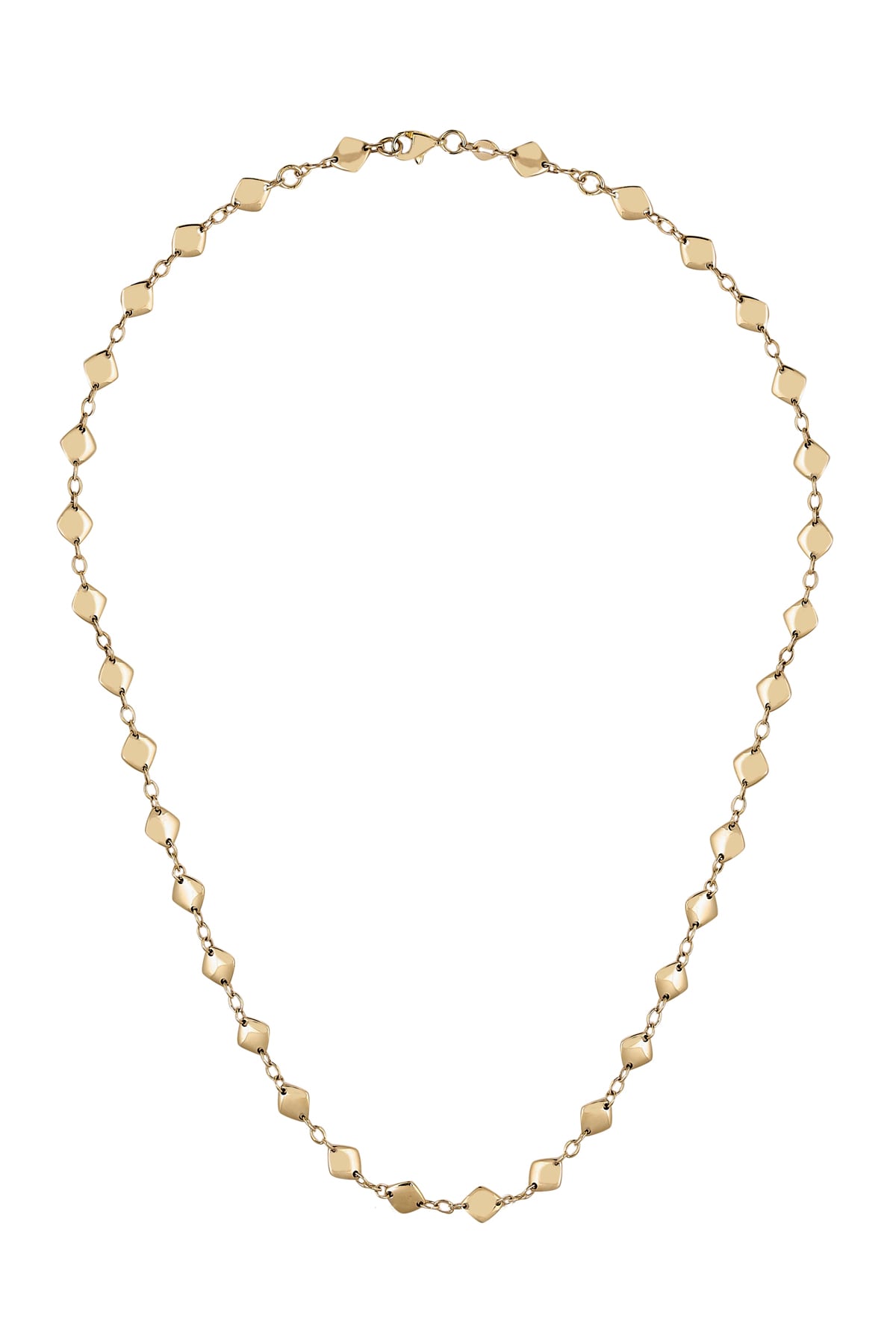 Yellow Gold Alternating Chain with Smooth Diamond Shapes Necklet from LeGassick Jewellery, Gold Coast, Australia.