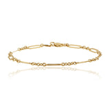 Yellow Gold Flat Fancy Paperclip Cable Bracelet from LeGassick Jewellery, Gold Coast, Australia.