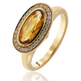 Oval Citrine & Diamond Set Ring In Yellow Gold from LeGassick Fine Jewellery.